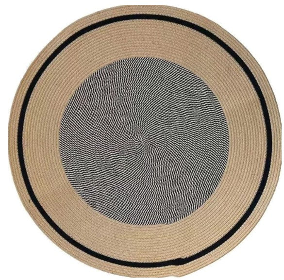 Stylish Moroccan rug used as decorative storage, featuring intricate patterns and vibrant colors by The Gharnish.