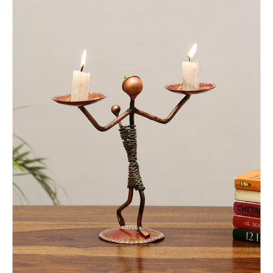 Lady With Kid Tea Light Stand - The Gharnish - A Unit of Satkala Creations