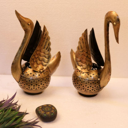 Round Duck Tea Light Set of 2 - The Gharnish - A Unit of Satkala Creations