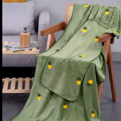 Embroidered full-size bath towel and hand towel combo by The Gharnish, featuring intricate embroidery and soft, absorbent fabric.