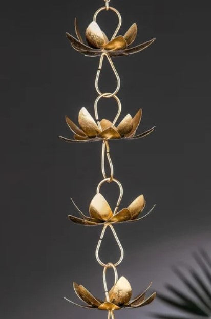 Set of two hanging Lotus Urli bowls by The Gharnish, decorative metal planters with intricate lotus leaf design.