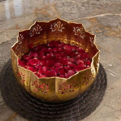 Bowl Urli with Lotus Jali - The Gharnish - A Unit of Satkala Creations