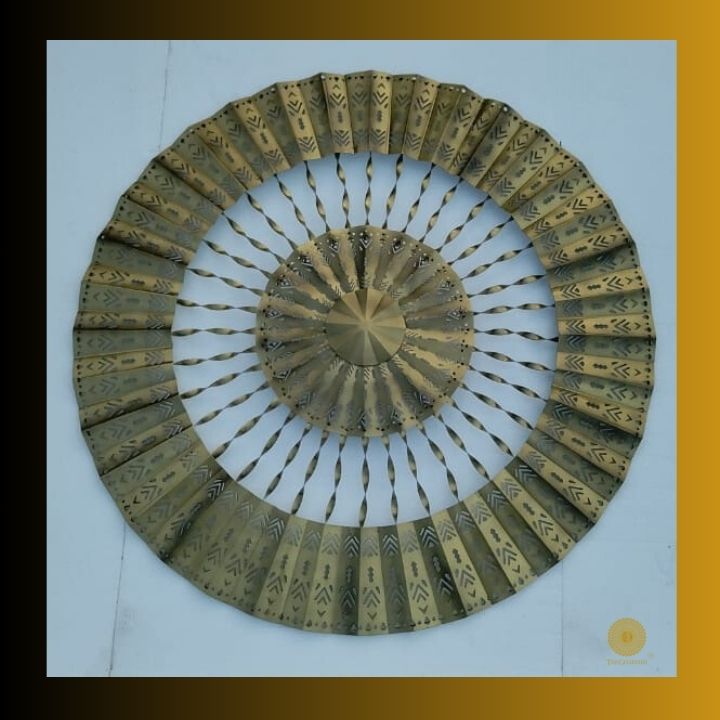 Metallic rings of lights wall art by The Gharnish, 30-inch modern metal wall decor with illuminated rings design.