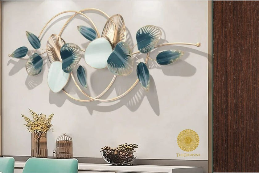 3D metallic vintage flower wall art by The Gharnish, 48 x 24 inches, featuring a detailed floral design in a metallic finish.