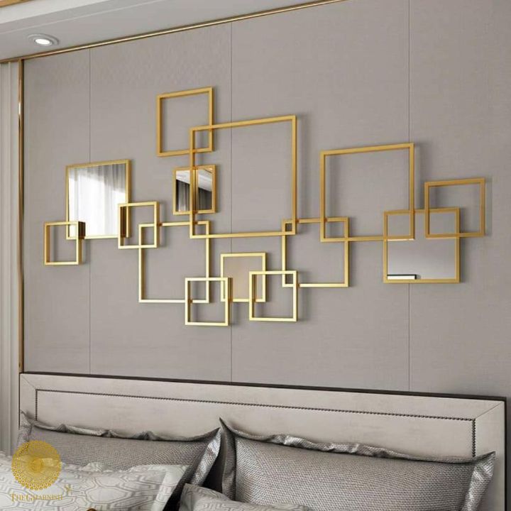 Decorated mirror panel wall art by The Gharnish, 48x24 inches, featuring a stylish, reflective design perfect for modern interiors.