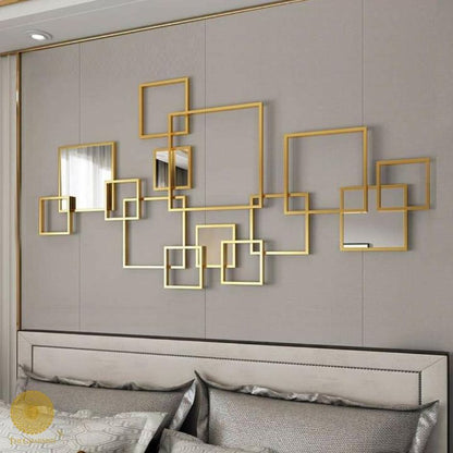 Decorated mirror panel wall art by The Gharnish, 48x24 inches, featuring a stylish, reflective design perfect for modern interiors.