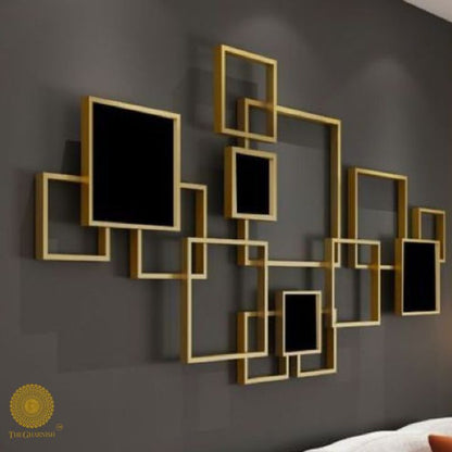 Decorated mirror panel wall art by The Gharnish, 48x24 inches, featuring a stylish and reflective design for modern interior decor.