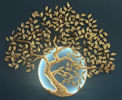 Decorative metallic wall tree art with LED lights, 54x48 inches, by The Gharnish, showcasing a modern wall decor piece.