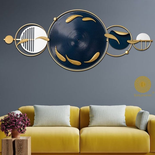 Floating fish metal wall art by The Gharnish, 48x24 inches, featuring sleek metallic fish design for modern wall decor.
