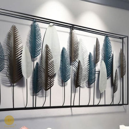 Framed Leaf Wall Art (48x24 Inches) - The Gharnish - A Unit of Satkala Creations