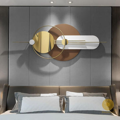 Golden Geomatric Metallic Wall Art (48x25 Inches Approx) - The Gharnish - A Unit of Satkala Creations