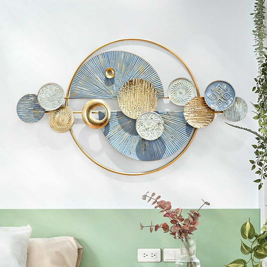 Metallic Circles Wall Art (48 x 24 Inches) - The Gharnish - A Unit of Satkala Creations