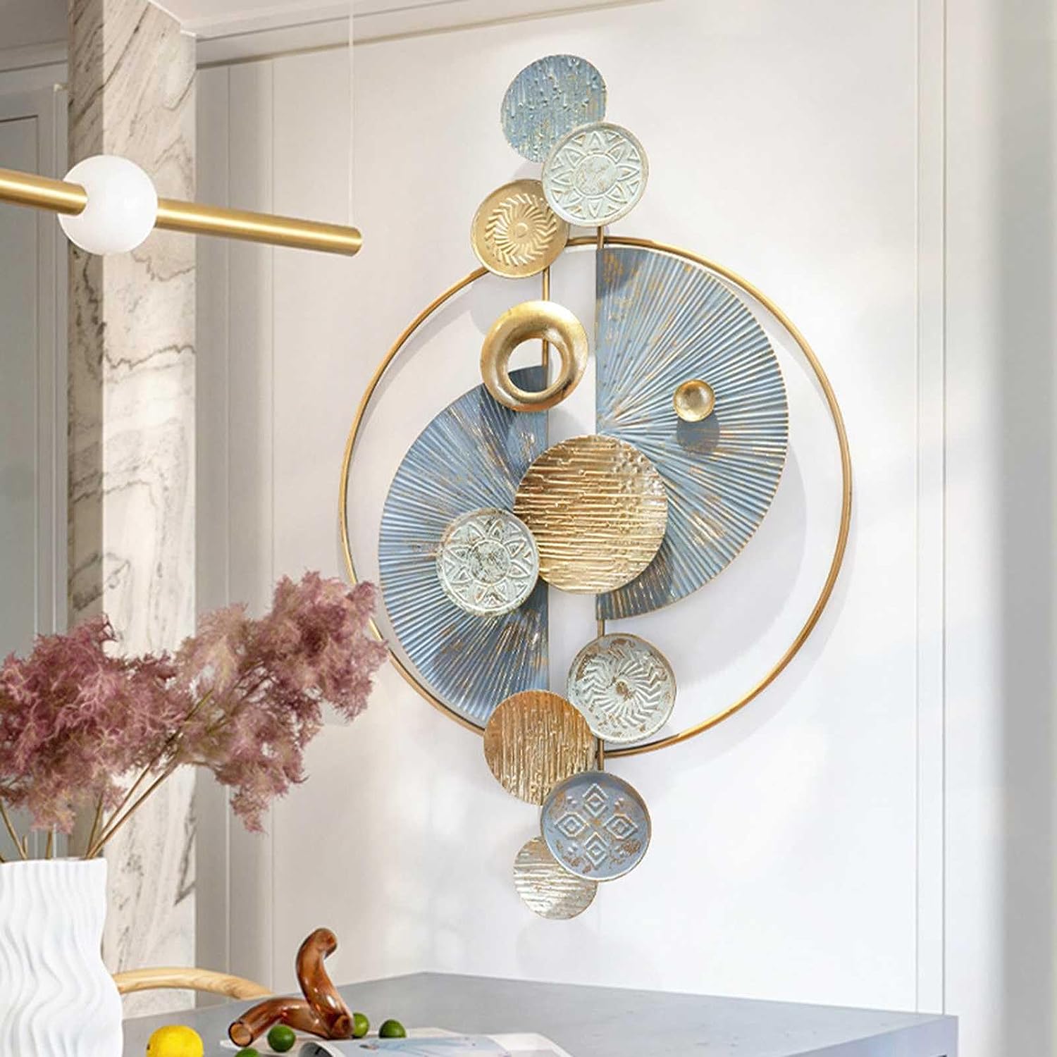Metallic Circles Wall Art (48 x 24 Inches) - The Gharnish - A Unit of Satkala Creations