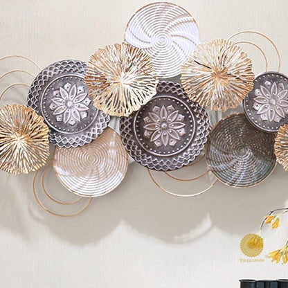 Modern Multicolor Metallic Plates Wall Art - The Gharnish - A Unit of Satkala Creations