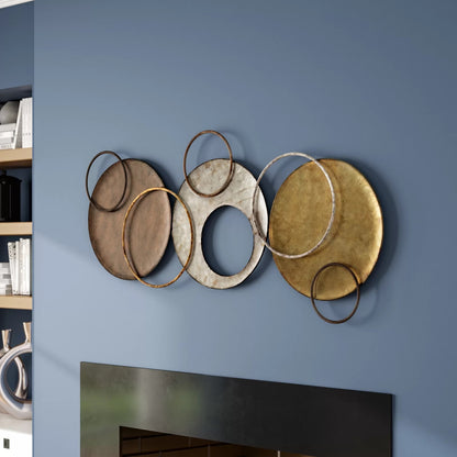 Circle wall art by The Gharnish featuring a modern ring design, measuring 48x19 inches for stylish home decor.