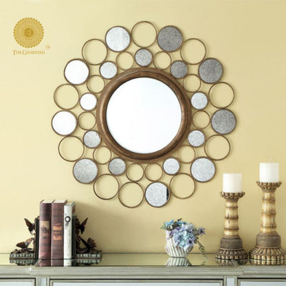 Significant Bunch of Mirrors Wall Mirror (30 Inches Dia) - The Gharnish - A Unit of Satkala Creations