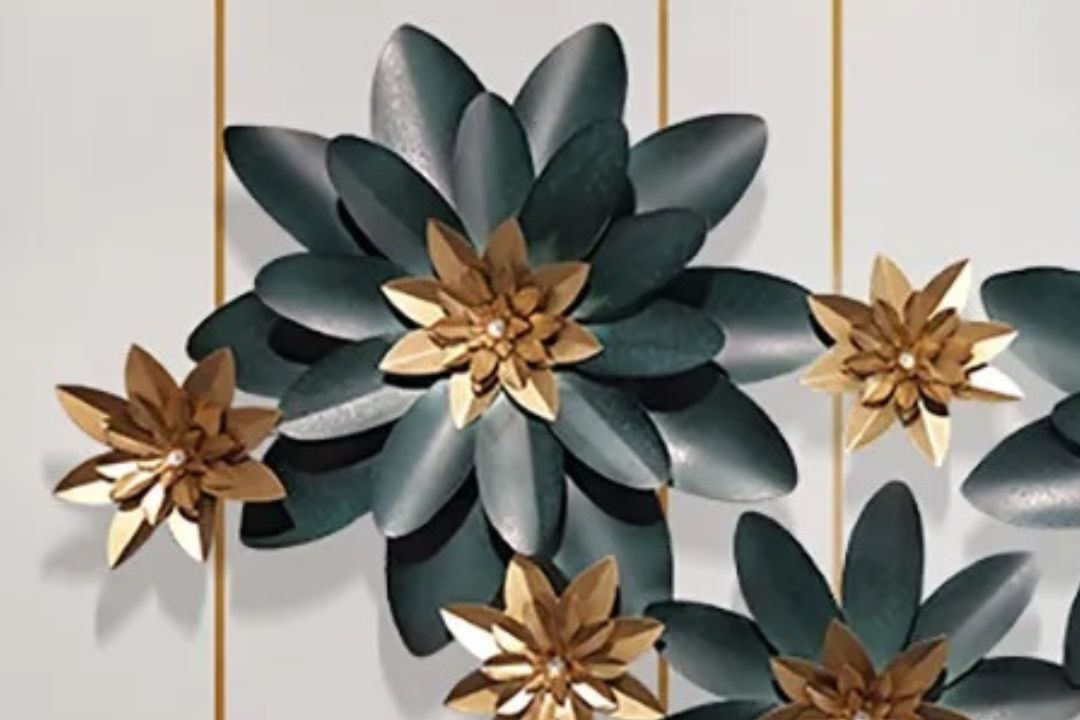 Splendid 3D Flowers wall art by The Gharnish, 50 x 25 inches, decorative wall accent with colorful floral design.