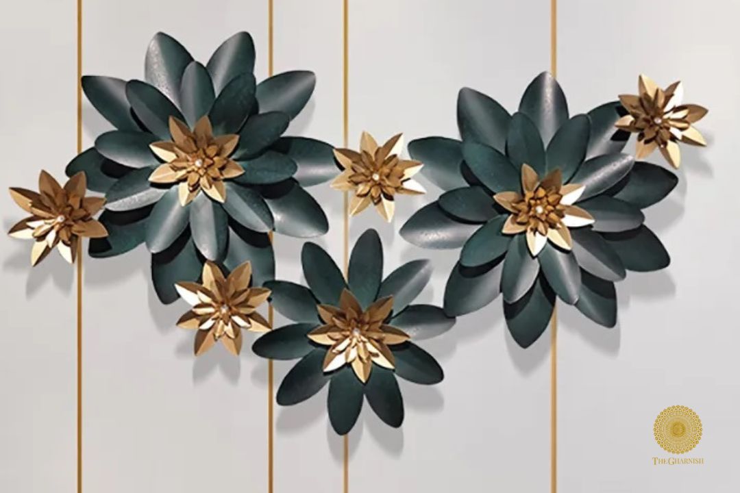 Splendid 3D flowers wall art by The Gharnish, 50 x 25 inches, featuring vibrant floral wall accent for home decor.