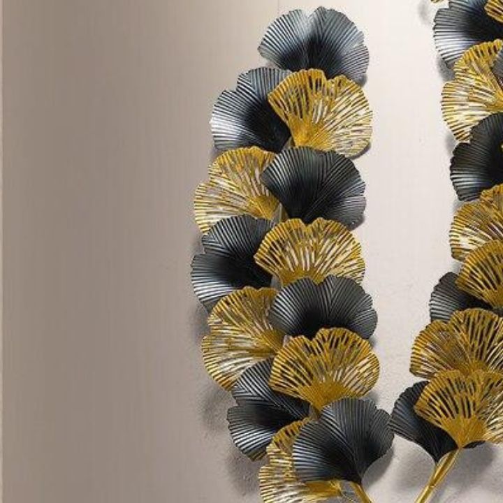Waving Flower sticks wall art by The Gharnish, 24x48 inches, featuring colorful abstract flower designs on a wall.