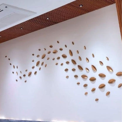 Whisper of Nature Luxury Metallic Leaf Wall Art – Handcrafted 3D Modern Decor for Living Room or Office - The Gharnish - A Unit of Satkala Creations