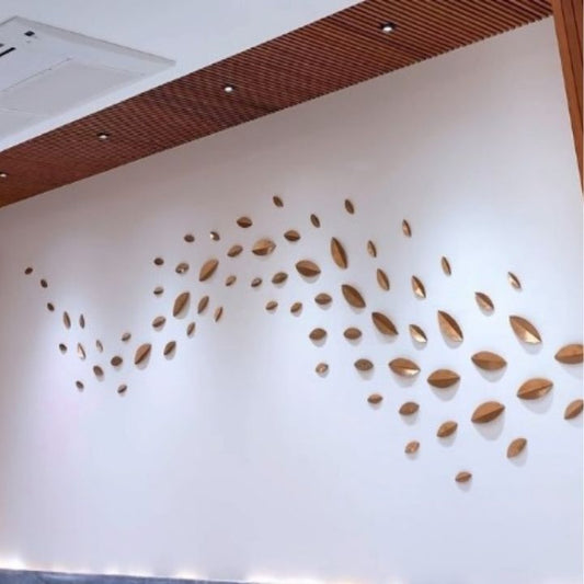 Whisper of Nature Luxury Metallic Leaf Wall Art – Handcrafted 3D Modern Decor for Living Room or Office - The Gharnish - A Unit of Satkala Creations