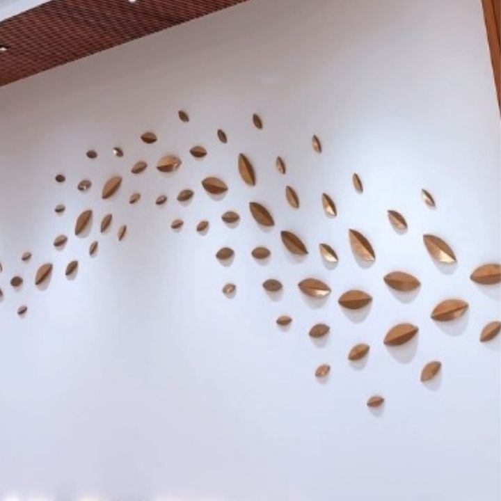 Whisper of Nature Luxury Metallic Leaf Wall Art – Handcrafted 3D Modern Decor for Living Room or Office - The Gharnish - A Unit of Satkala Creations