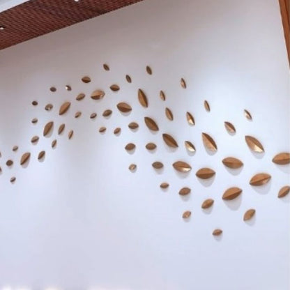 Whisper of Nature Luxury Metallic Leaf Wall Art – Handcrafted 3D Modern Decor for Living Room or Office - The Gharnish - A Unit of Satkala Creations