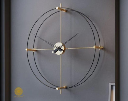 Make a statement with this stylish 24” double-ring wall clock. Expertly designed from durable metal, this clock adds a modern touch to any room – timeless and sleek. Great for any indoor space.