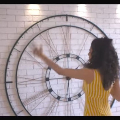 Large 30-inch Customize Wall Clock by The Gharnish featuring a recreation of Bollywood celebrities for home decor.