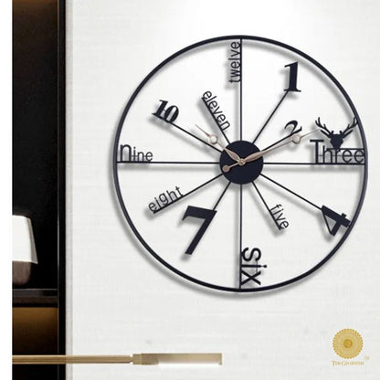 Number Sticks Wall Clock (24 Inches) - The Gharnish - A Unit of Satkala Creations