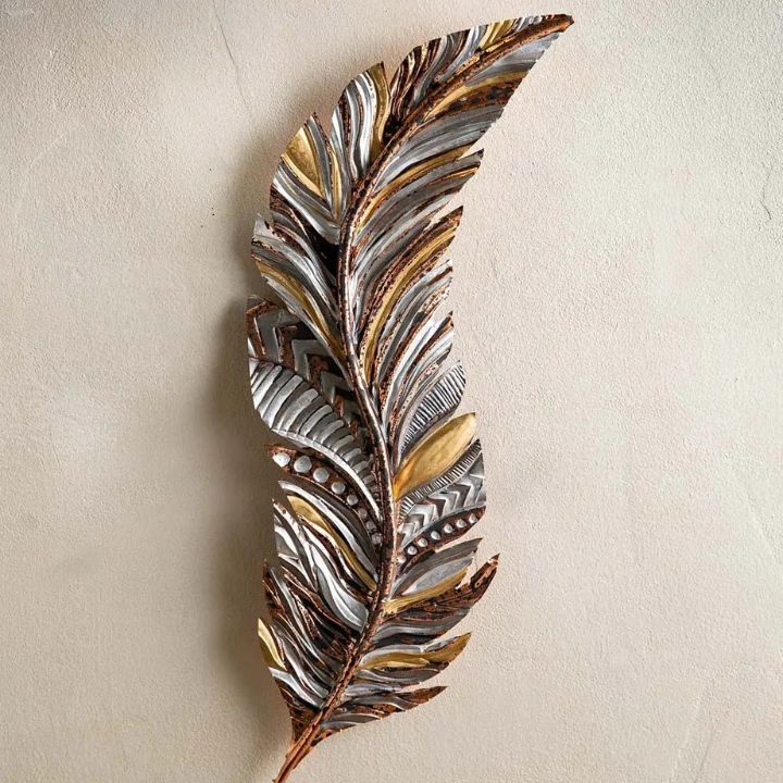 Decorative feathers wall art by The Gharnish, 12x36 inches, featuring intricate feather designs for stylish wall decor.