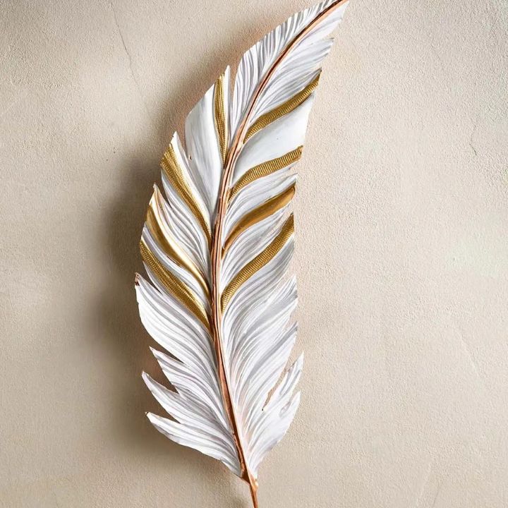 Decorative feathers wall art by The Gharnish, 12x36 inches, featuring intricate feather designs as wall clocks.