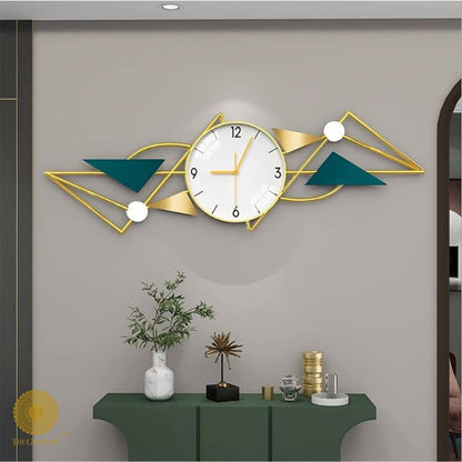 Decorative Geomatric Wall Clock (12x37 Inches) - The Gharnish - A Unit of Satkala Creations