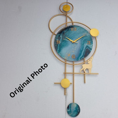 Deer Circles Wall Clock (15 x 36 Inches ) - The Gharnish - A Unit of Satkala Creations