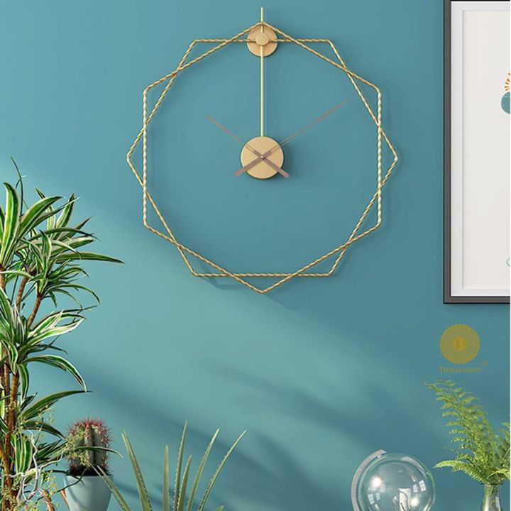 Double Layerd Hexagon Wall Clock (24 Inches Dia) - The Gharnish - A Unit of Satkala Creations