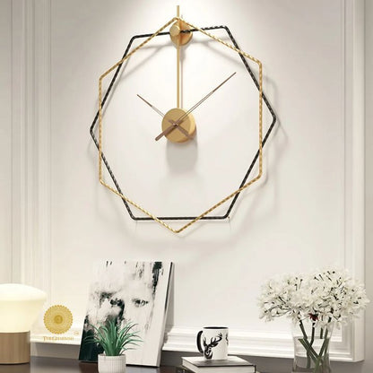Double Layerd Hexagon Wall Clock (24 Inches Dia) - The Gharnish - A Unit of Satkala Creations