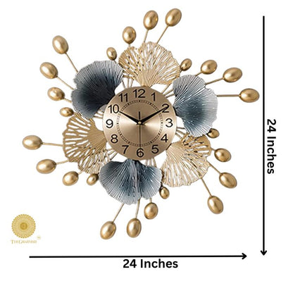 Flower Petals Wall Clock (24 Inches Dia) - The Gharnish - A Unit of Satkala Creations