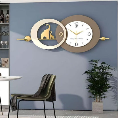 Geometric contemporary circular wall clock by The Gharnish with modern design and sleek black and white face.