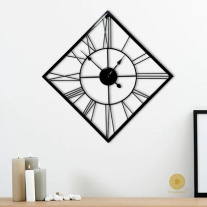Square Roman Wall Clock by The Gharnish, 24-inch diameter, modern wall clock with Roman numeral design for home decor.