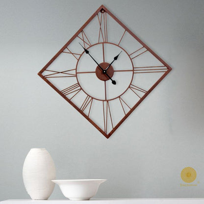 Square Roman Wall Clock by The Gharnish, 24-inch diameter, modern design with bold Roman numerals for stylish wall decor.
