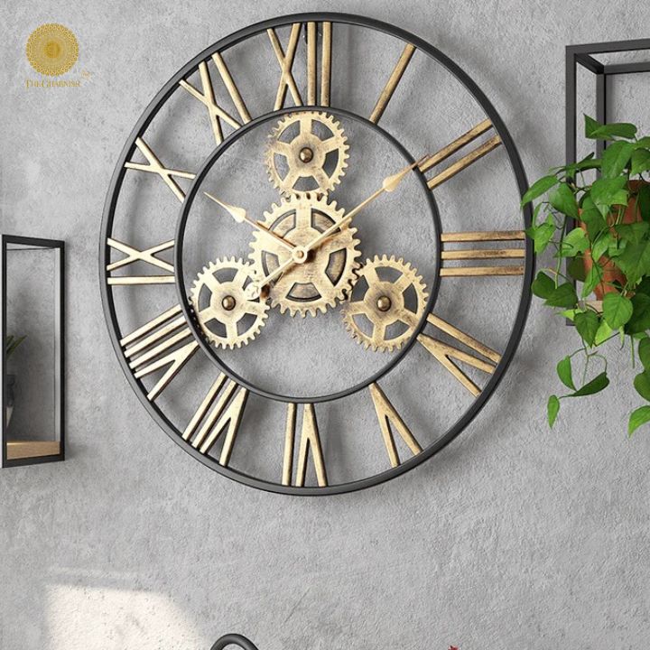 Moving Gear Replica Wall Clock (24 Inches Dia) - The Gharnish - A Unit of Satkala Creations