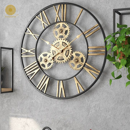 Moving Gear Replica Wall Clock (24 Inches Dia) - The Gharnish - A Unit of Satkala Creations