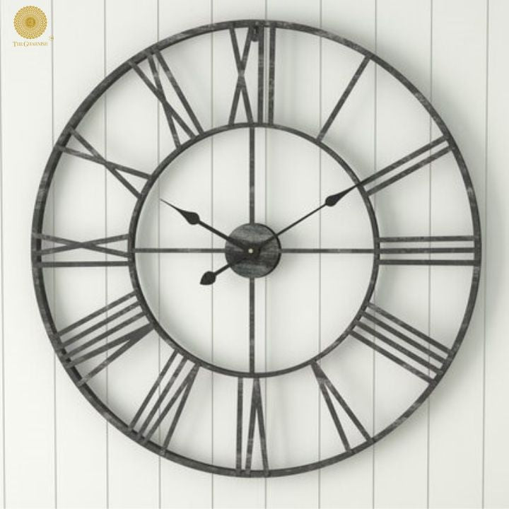 Roman Metal Wall Clock (24 Inches Dia) - The Gharnish - A Unit of Satkala Creations