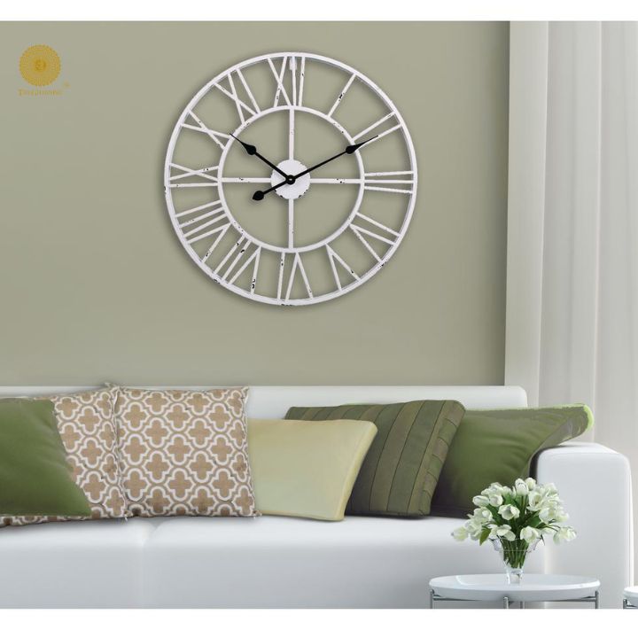 Roman Metal Wall Clock (24 Inches Dia) - The Gharnish - A Unit of Satkala Creations