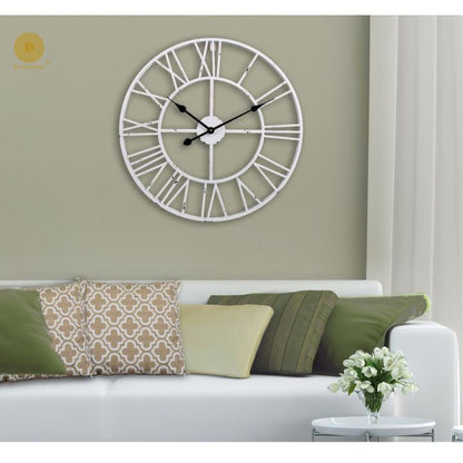Roman Metal Wall Clock (24 Inches Dia) - The Gharnish - A Unit of Satkala Creations