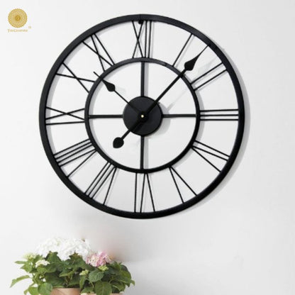 Roman Metal Wall Clock (24 Inches Dia) - The Gharnish - A Unit of Satkala Creations