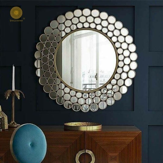 Silver Multimirror Wall Mirror (24 Inches) - The Gharnish - A Unit of Satkala Creations