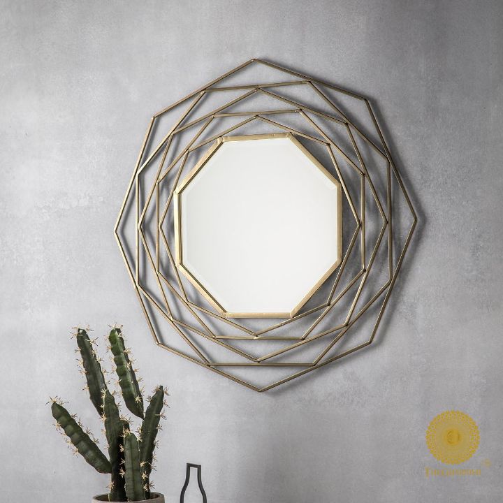 Walls Of Iron Wall Mirror (24 Inches) - The Gharnish - A Unit of Satkala Creations
