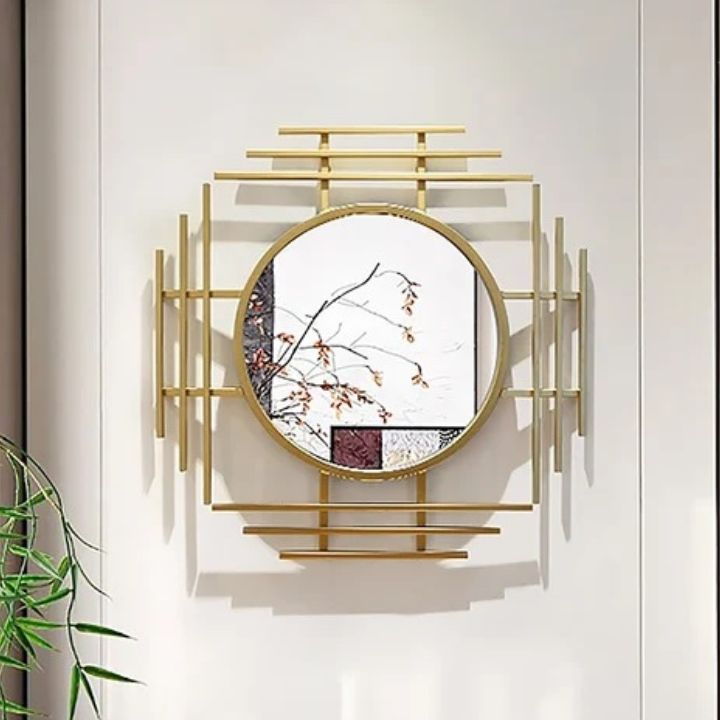 Arial Designed Wall Mirror by The Gharnish, 24-inch round wall mirror with a sleek modern frame, ideal for contemporary decor.