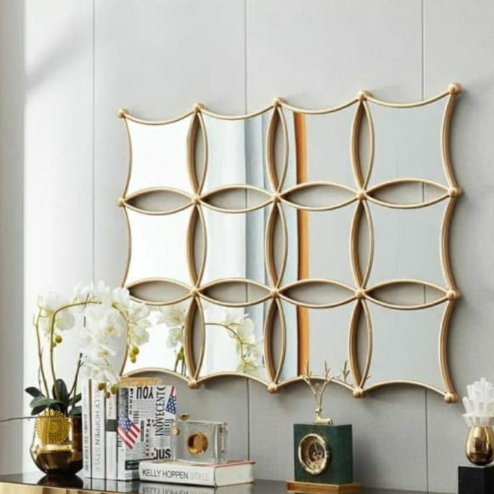 Square wall mirror by The Gharnish, 48x36 inches, featuring a creative porch-inspired design with a sleek, modern frame.